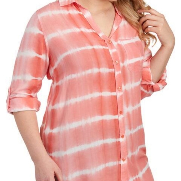 🌟HP🌟VELVET HEART Women's Plus Size Tie Dye Shirt - Picture 7 of 12